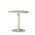 Salerno Esstisch ø80xH75cm, Gestell: Alu Linen, Platte: Keramik Travertin