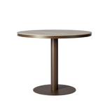 Salerno Esstisch ø120xH75cm, Gestell: Alu Bronze, Platte: Keramik Travertin