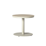 Salerno Salontisch ø50xH45cm, Gestell: Alu Linen, Platte: Keramik Travertin