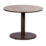 Salerno Beistelltisch ø50xH45cm, Gestell: Alu Bronze, Platte: Keramik Travertin