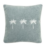 Summy Kissen Türkis, drei Palmen und Keder creme, 55x55cm