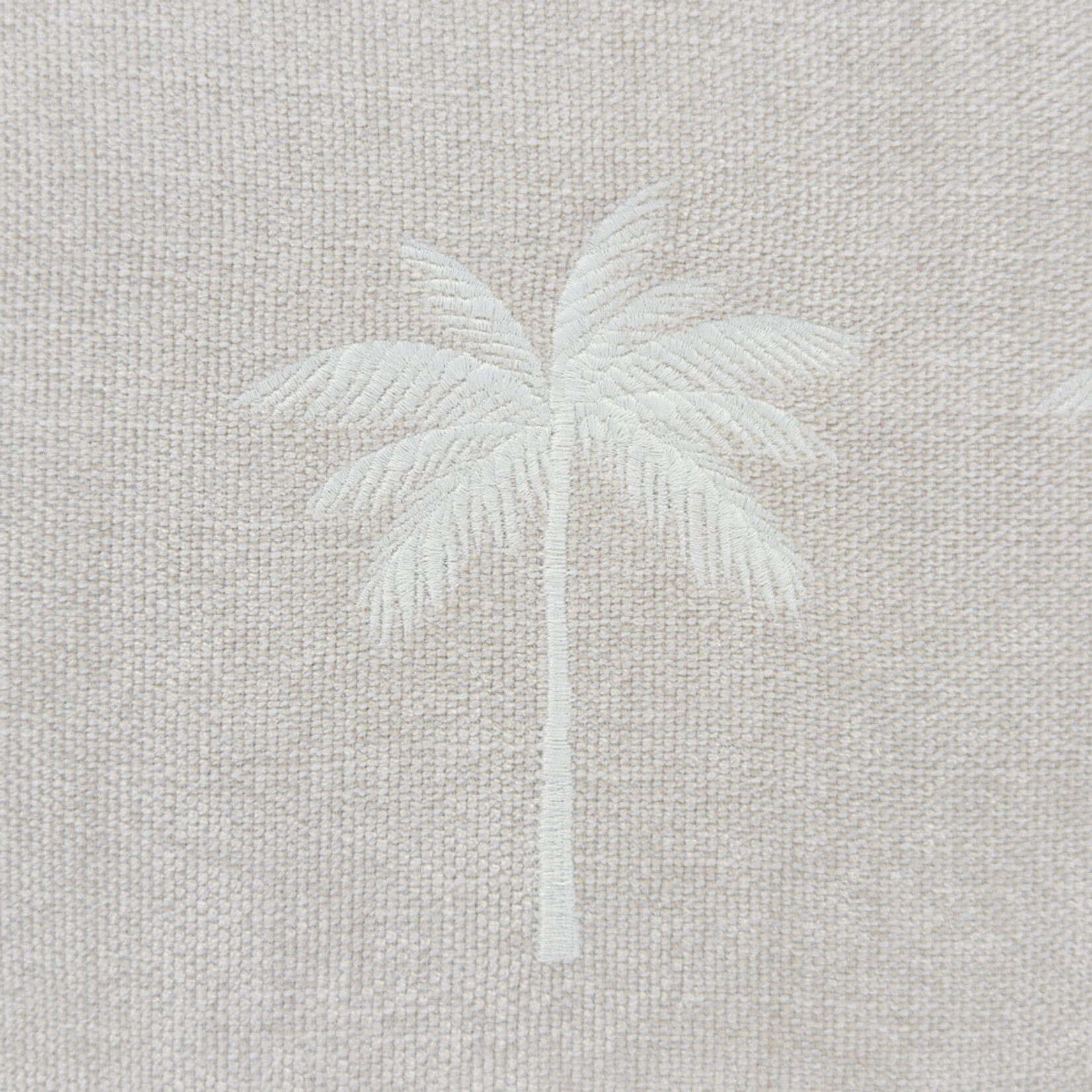 Summy Kissen taupe, drei Palmen weiss, 55x55cm