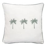 Summy Kissen creme, drei Palmen und Keder Türkis, 55x55cm