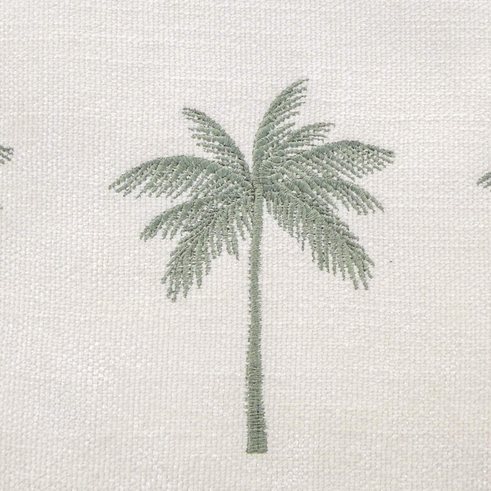 Summy Kissen creme, drei Palmen und Keder Türkis, 55x55cm