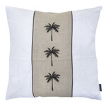 Summy Kissen Leine, 3er Palme senkrecht schwarz, weiss-beige-weiss, 55x55cm