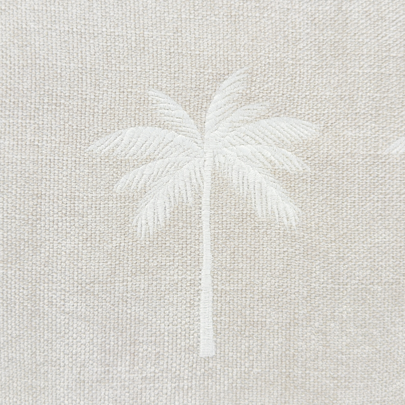 Summy Kissen taupe, drei Palmen weiss, 55x55cm