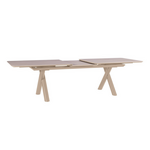Maratea Esstisch ausziehbar 240/300x100cm, Gestell: Alu Sand, Platte: Keramik Travertin