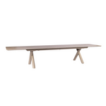 Esstisch ausziehbar 280/400x100cm, Gestell: Alu Sand, Platte: Keramik Travertin