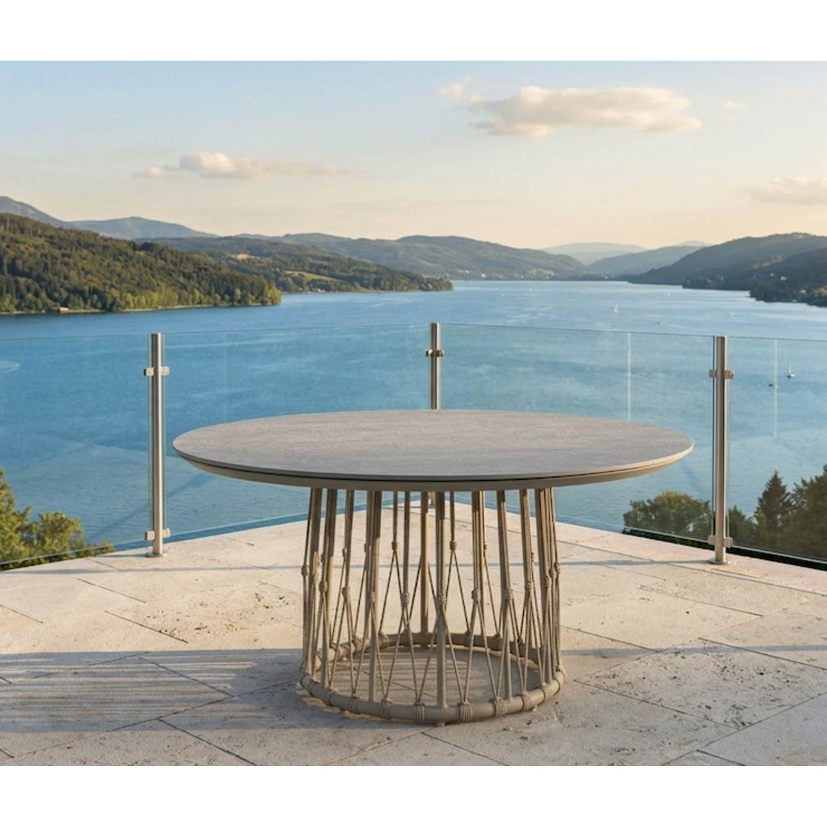 Tisch Lina D150cm sand, Keramik Stein