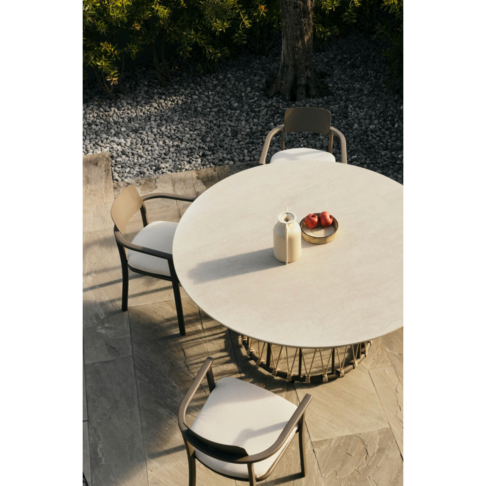 Tisch Lina D150cm cacao, Keramik Stein