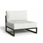 Thea Sofa Mittelmodul schwarz Teak, 95x95xH61cm