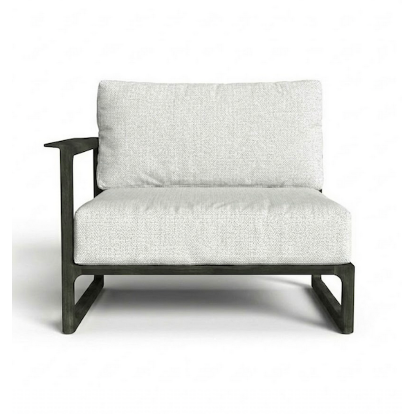 Thea Sofa Modul links schwarz Teak, 100x95xH61cm