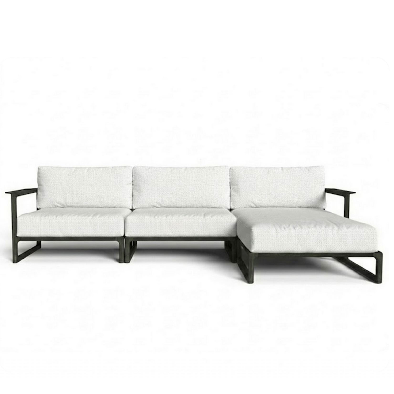 Thea Sofa Chaiselongue rechts schwarz Teak, 100x181xH61cm