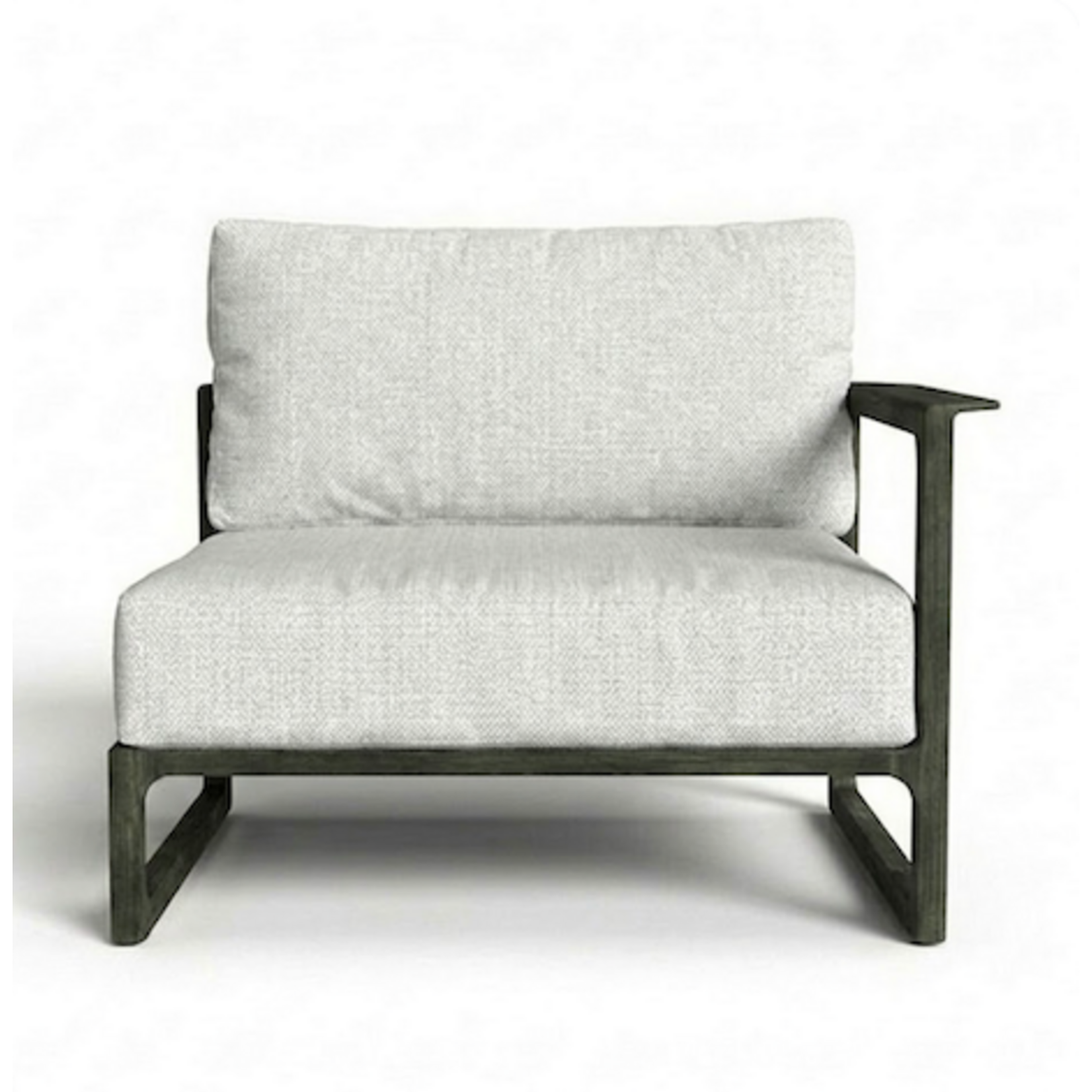 Thea Sofa Modul rechts schwarz Teak, 100x95xH61cm