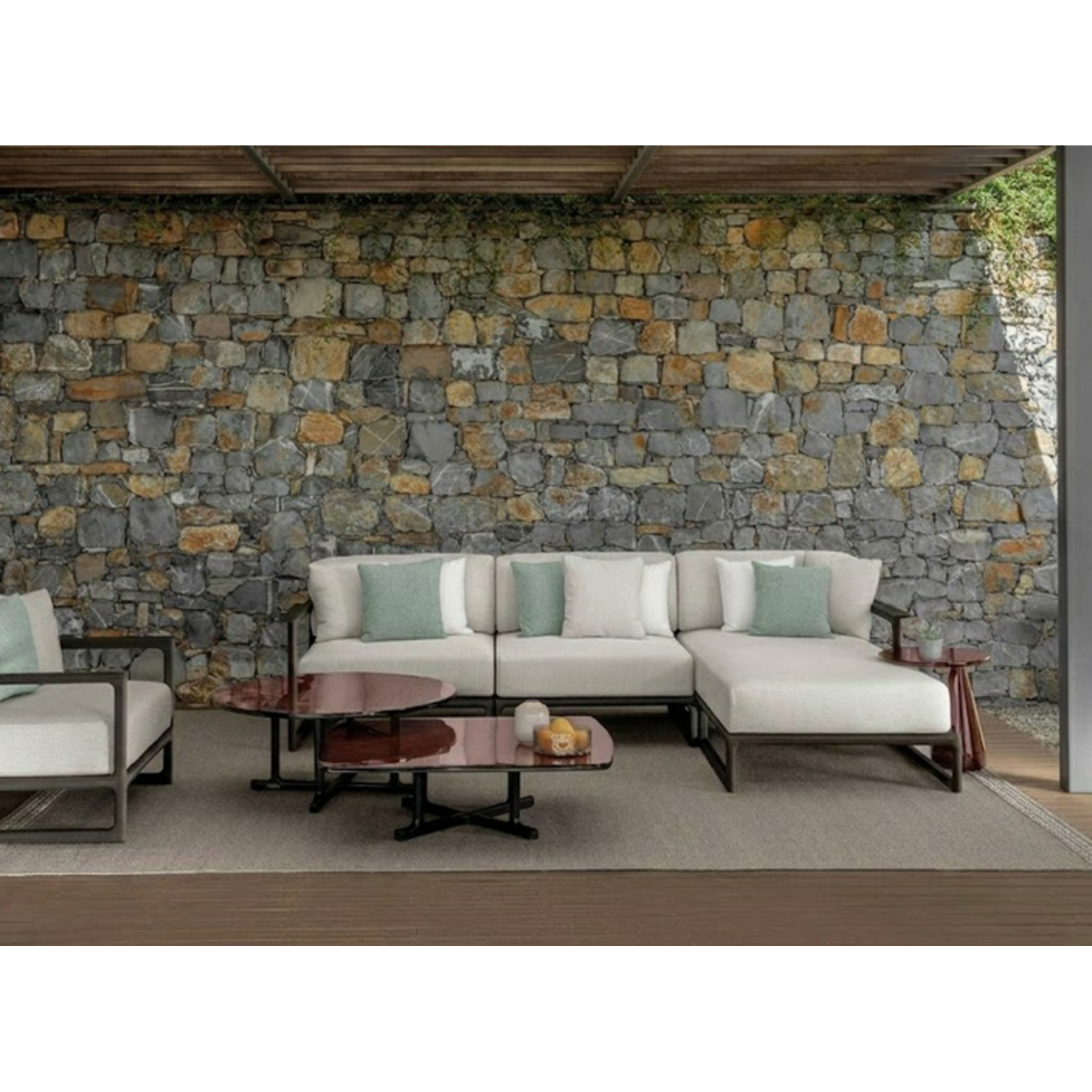 Thea Sofa Eckmodul schwarz Teak, 95x95xH61cm