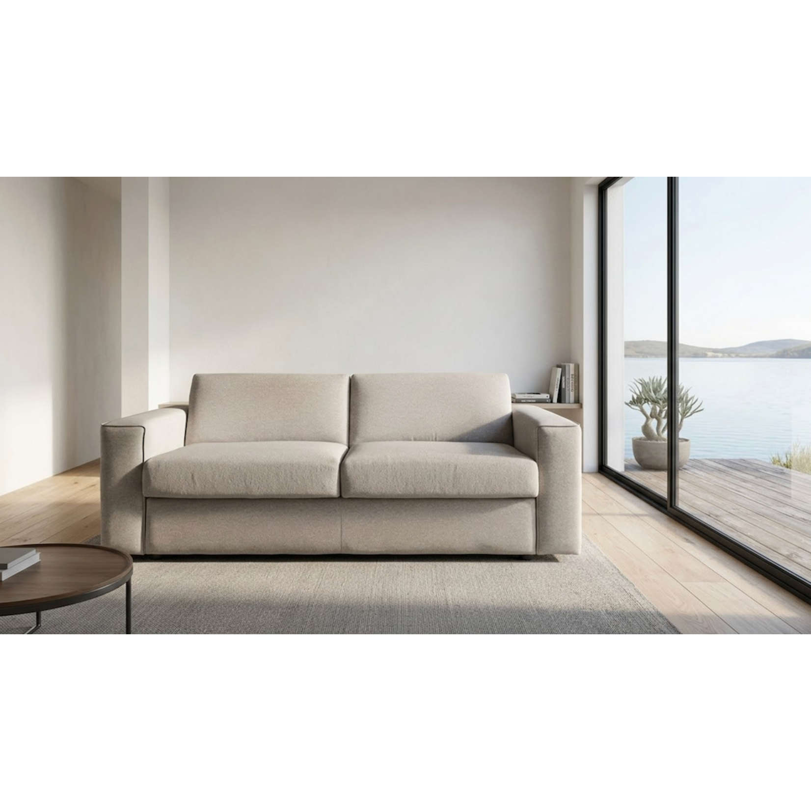 Bettsofa Portofino 160x200cm (225x97xH86) Stoffkat. Extra Elio Farbe 5 Lino