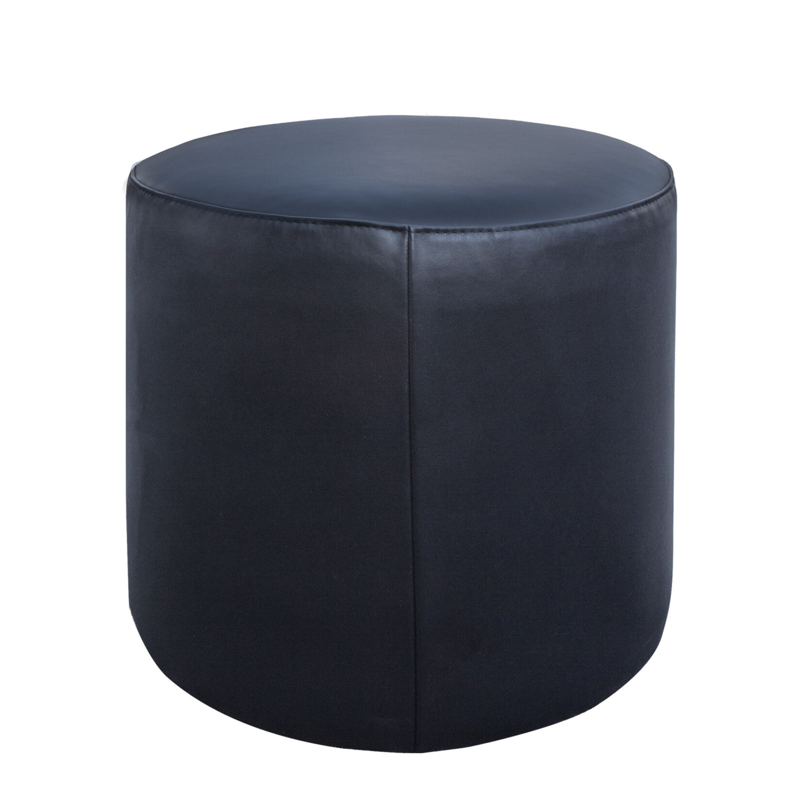 Capri Hocker Leder schwarz, D51x47cm,