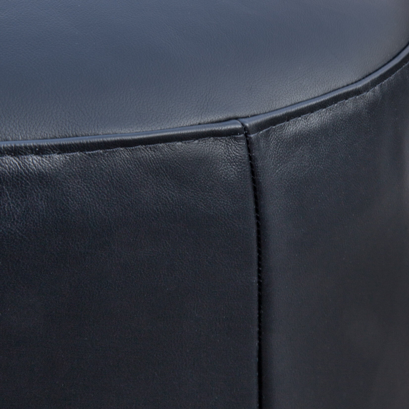 Capri Hocker Leder schwarz, D51x47cm,