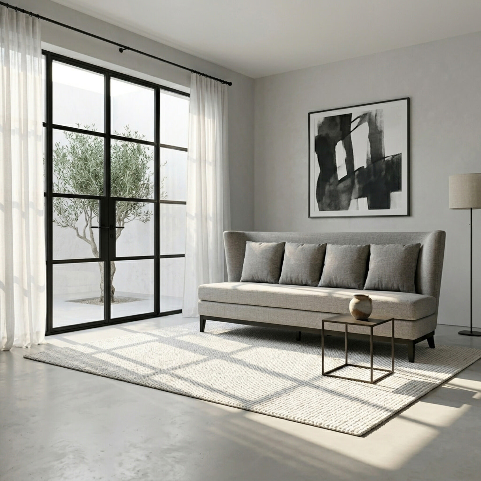 Alicante Bank 210cm, Stoff: Garmo Natural