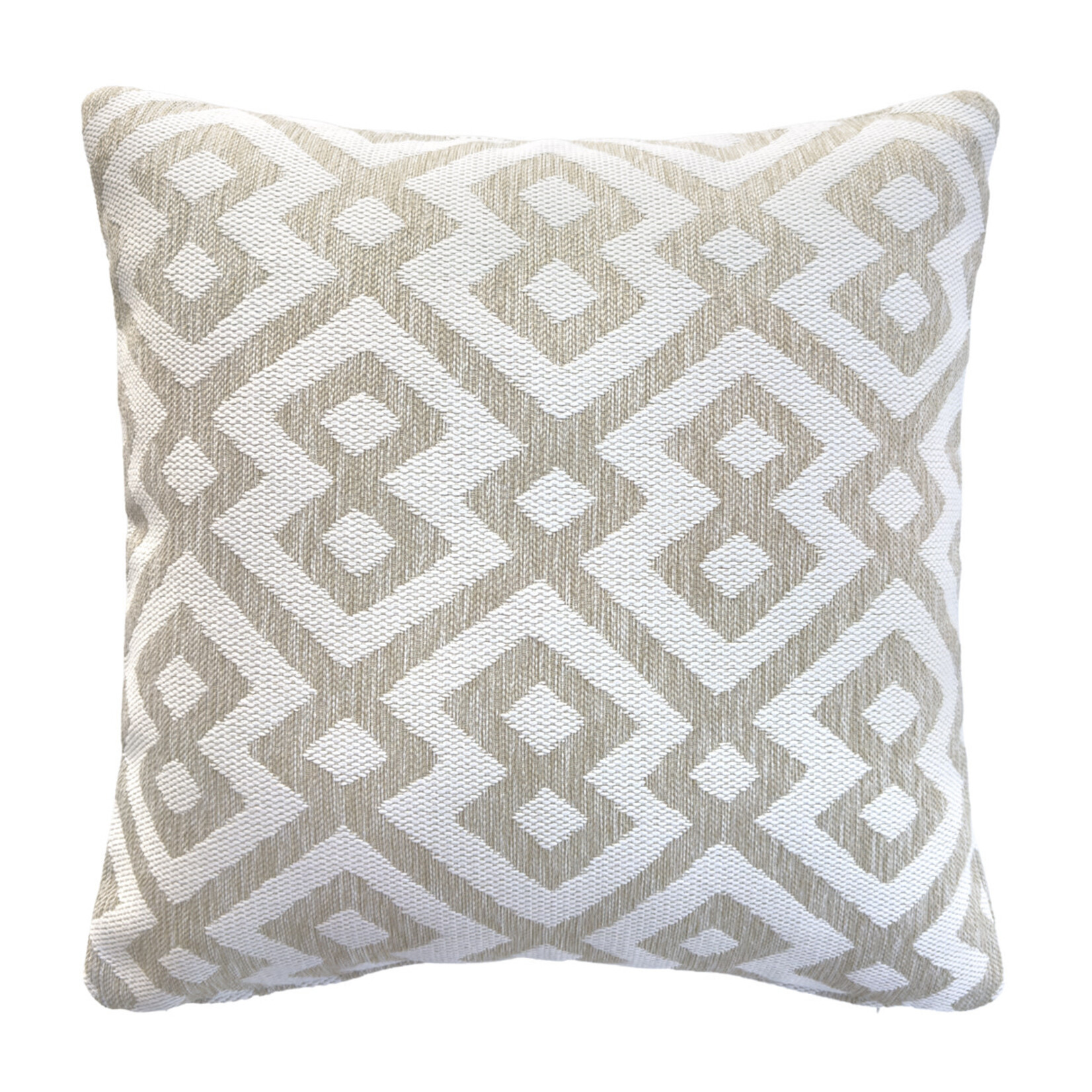 Kissen Outdoor, Ivoire, beige/weiss gemustert, 47x47cm - Handmade by Spectroom