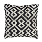 Kissen Outdoor, Carbon, schwarz/weiss gemustert, 47x47cm - Handmade by Spectroom