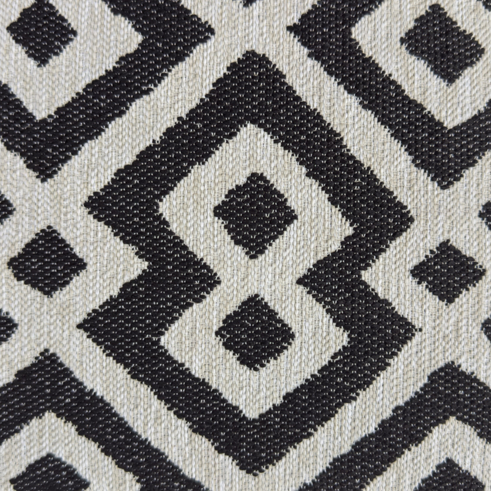 Kissen Outdoor, Carbon, schwarz/weiss gemustert, 47x47cm - Handmade by Spectroom