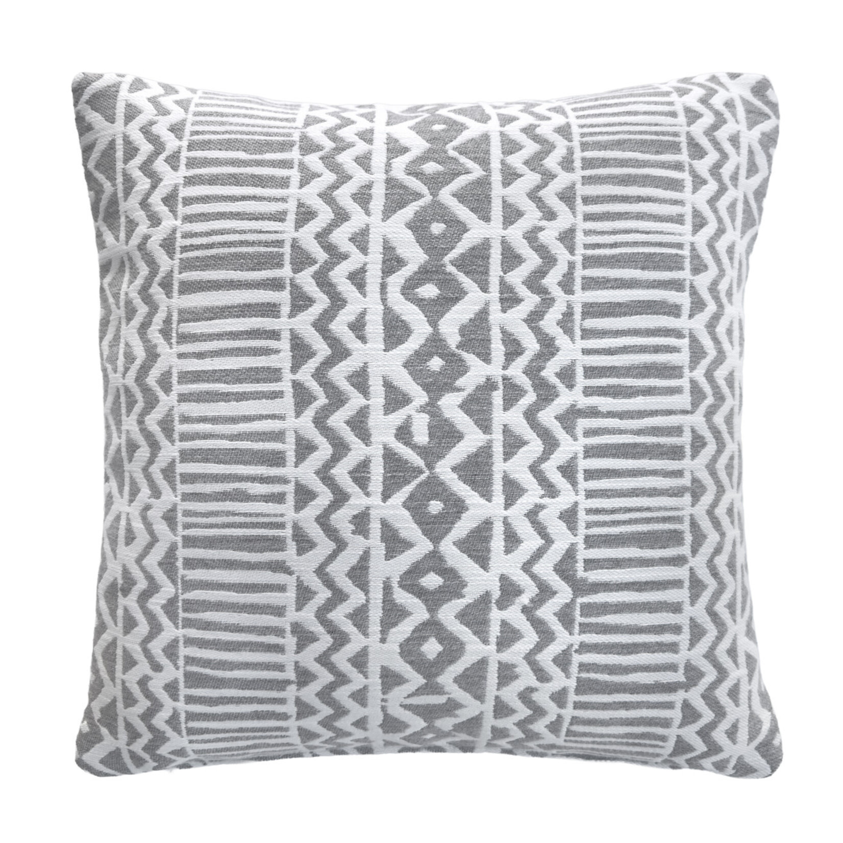 Kissen Outdoor, Matrix, grau/weiss gemustert, 47x47cm - Handmade by Spectroom