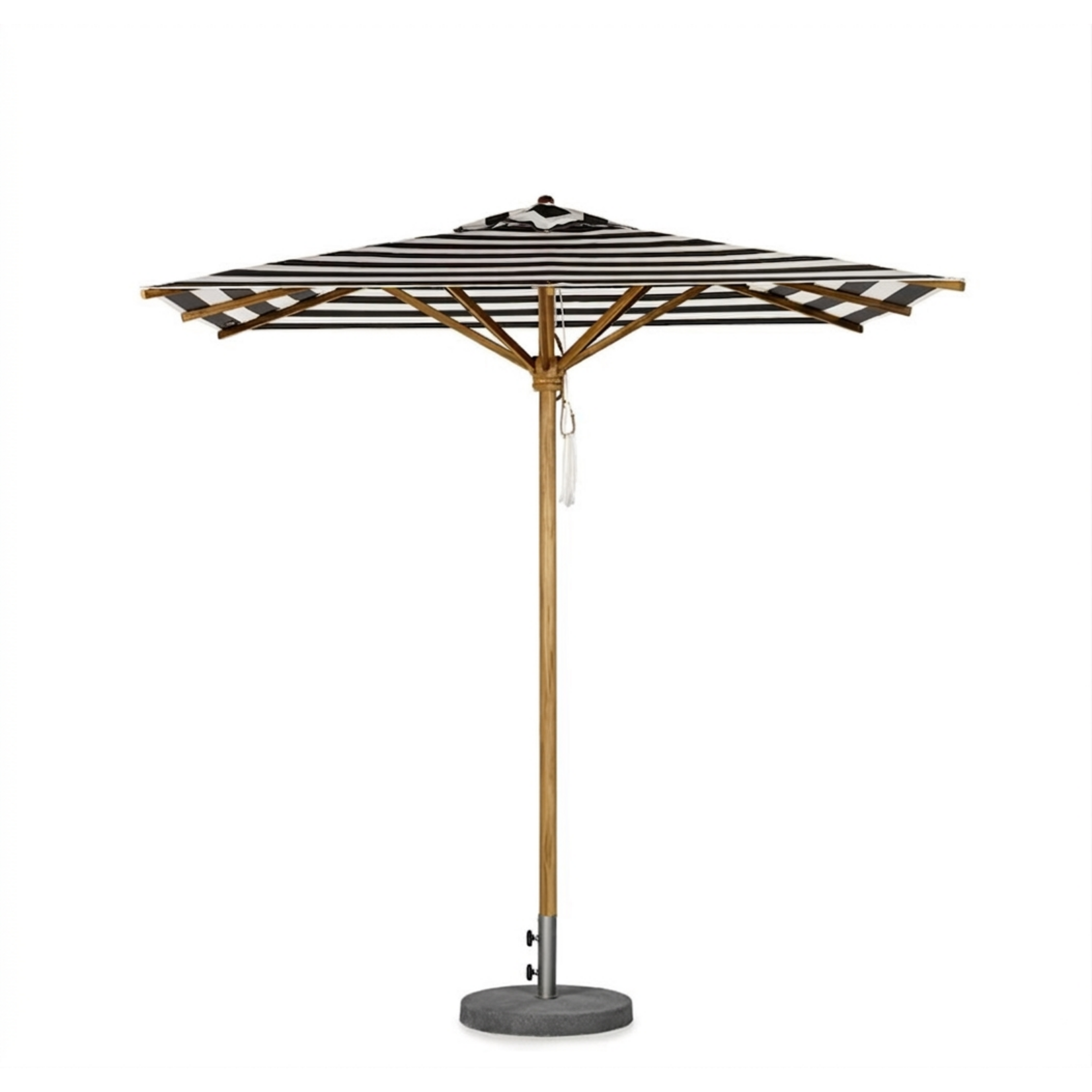 Sonnenschirm Klassiker 210x210cm, Stoff: schwarz-weiss gestreift