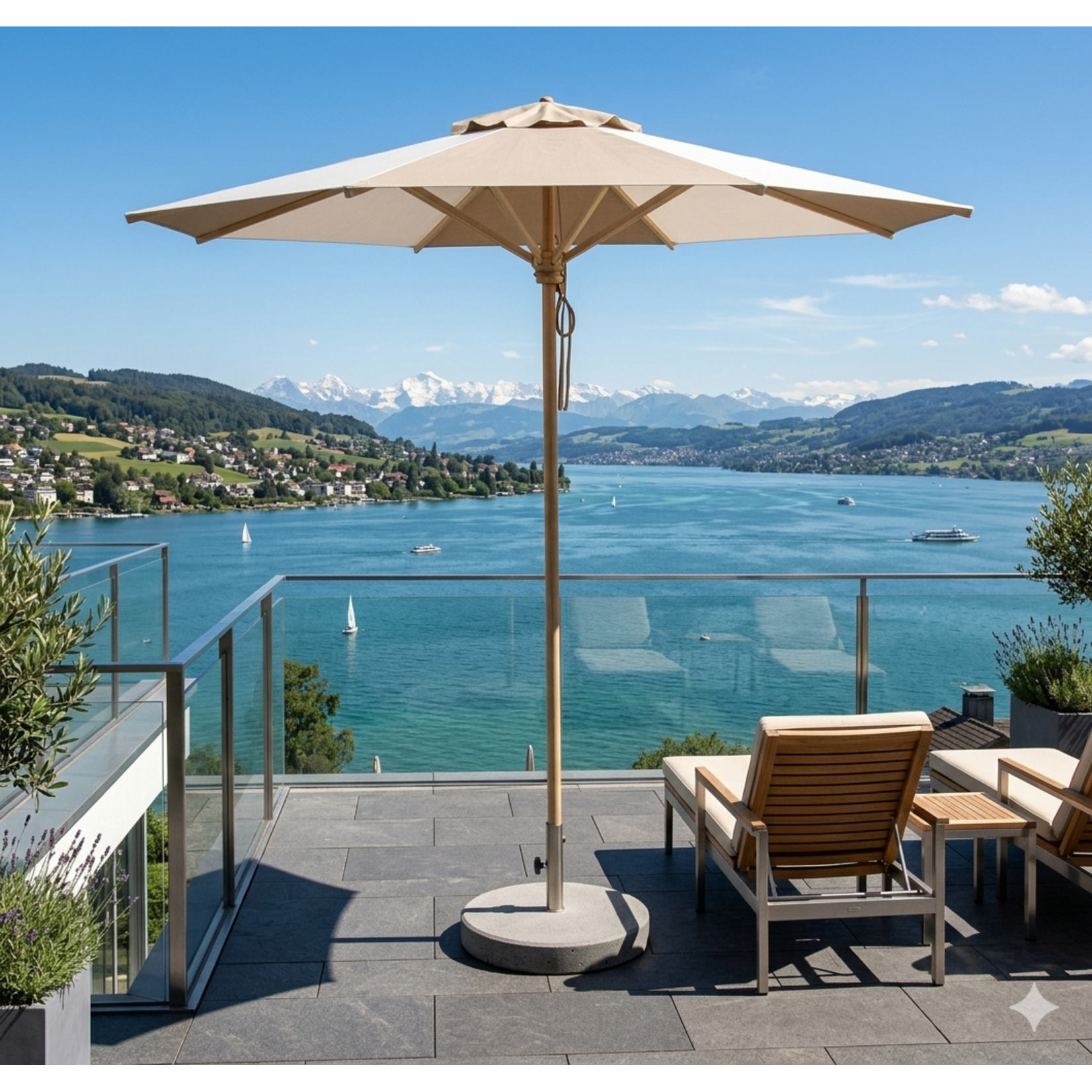 Sonnenschirm Klassiker D250cm, Mixed (Natur/Taupe)