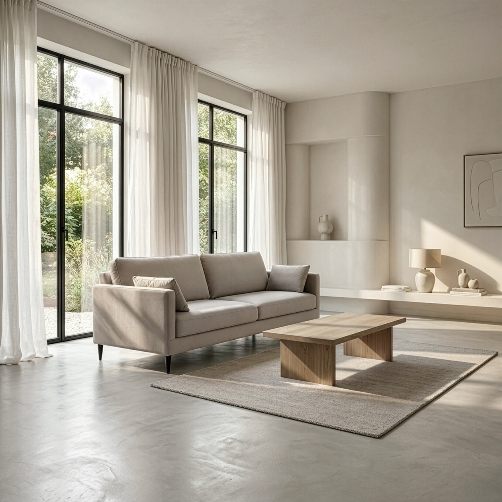 Adam Sofa 3-Sitzer 223x94xH85cm, Füsse: schwarz, Stoff: Viento 02 Kat. D