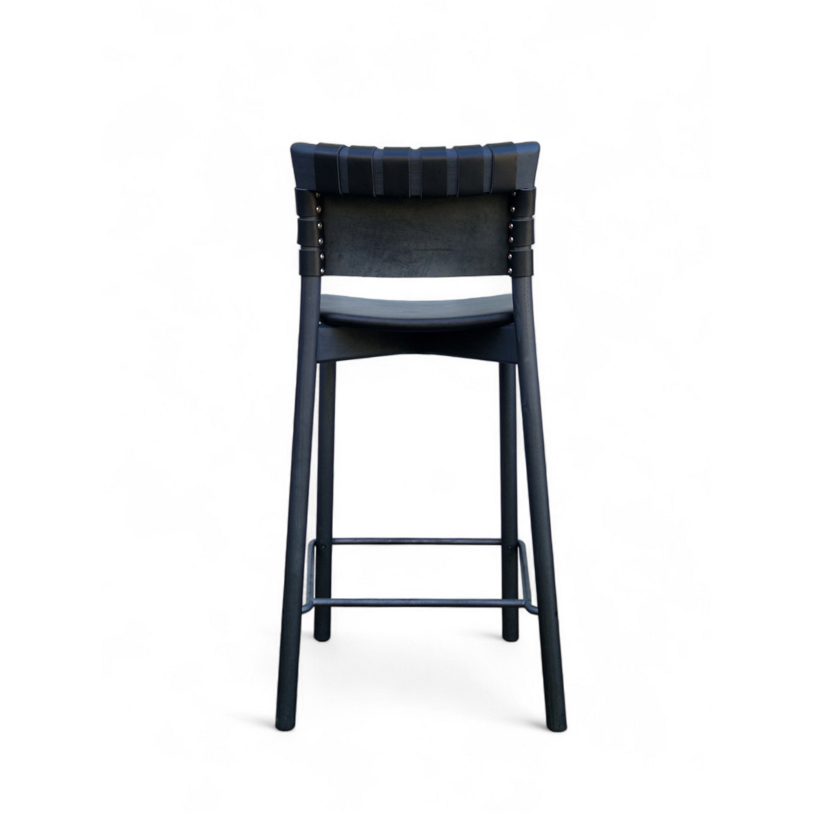 Norman Counter Stuhl L2 - B48xT47xH95cm, SH66cm, Sitz: Leder schwarz, Rücken: Leder schwarz