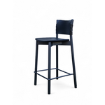 Norman Counter Stuhl L2 - B48xT47xH95cm, SH66cm, Sitz: Leder schwarz, Rücken: Leder schwarz