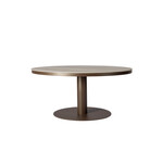 Salerno Salontisch ø90xH40cm, Gestell: Alu Bronze, Platte: Keramik Travertin
