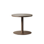 Salerno Beistelltisch ø50xH45cm, Gestell: Alu Bronze, Platte: Keramik Travertin