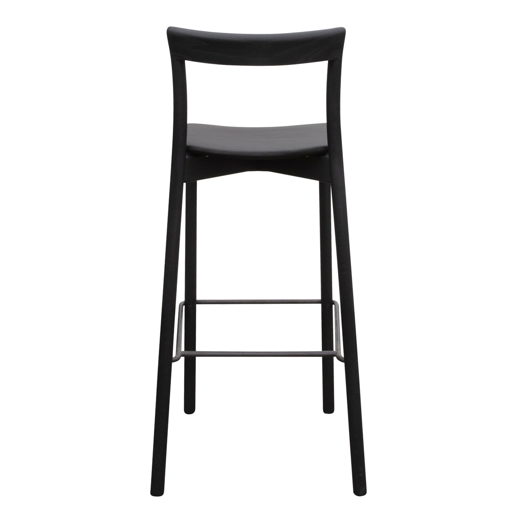 Norman Counter Stuhl L1 - H95,48W,D47, SH66cm, Sitzfläche: Leder, Farbe: schwarz , Rückenlehne: Holz, Farbe: schwarz