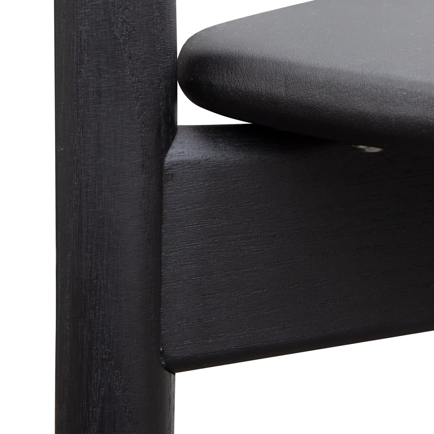 Norman Counter Stuhl L1 - H95,48W,D47, SH66cm, Sitzfläche: Leder, Farbe: schwarz , Rückenlehne: Holz, Farbe: schwarz