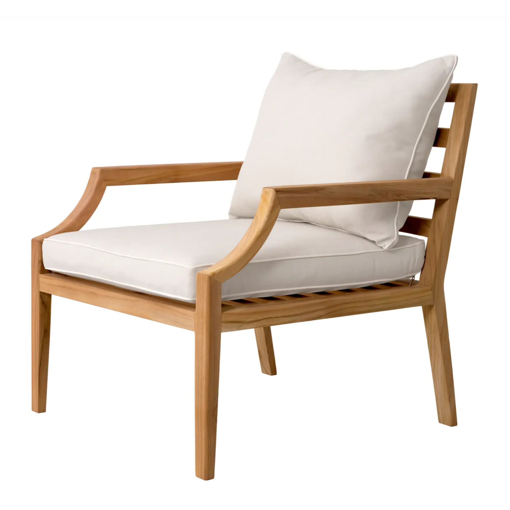 Hera Gartensessel 69x78xH78cm (SH42cm) Teak natur & Stoff offwhite