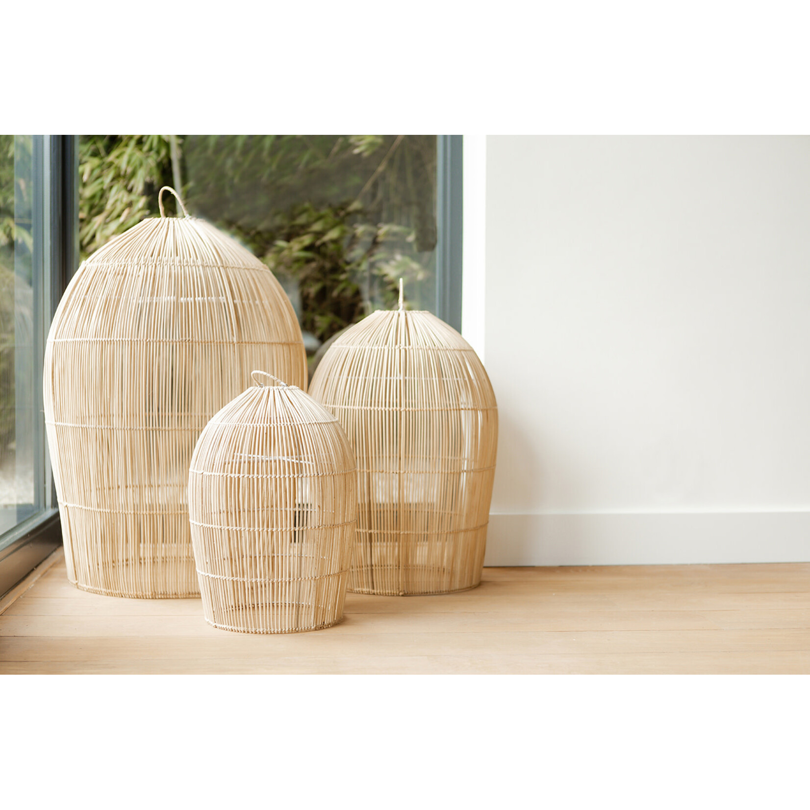 Lampenschirm Bali aus Rattan handgefertigt, nature, 54x75cm
