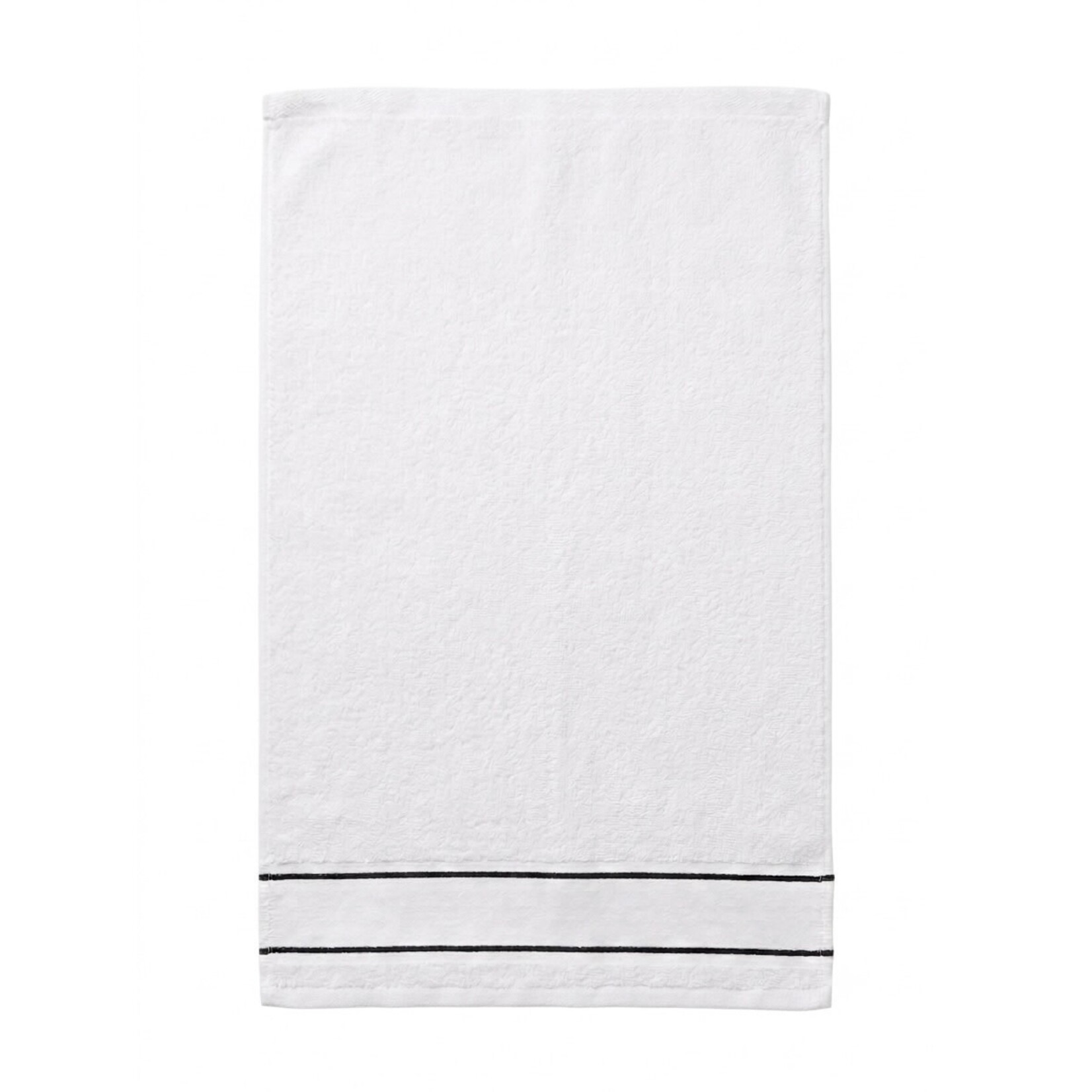 Beaumont Handtuch weiss mit Ziernaht schwarz/schwarz, 30x50cm