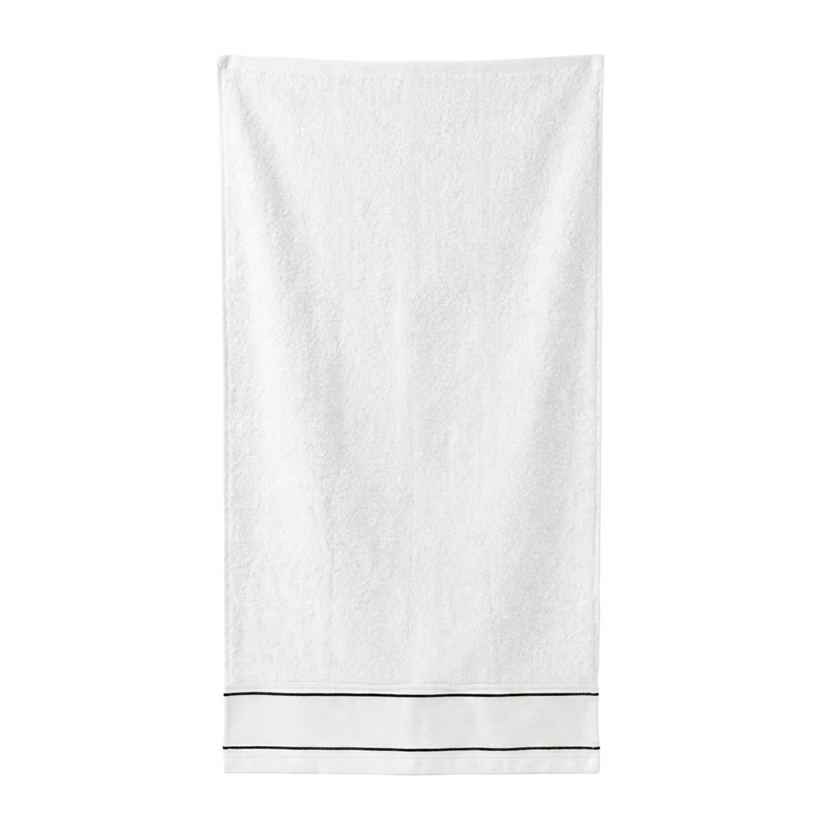 Beaumont Duschtuch weiss mit Ziernaht schwarz/schwarz, 50x100cm