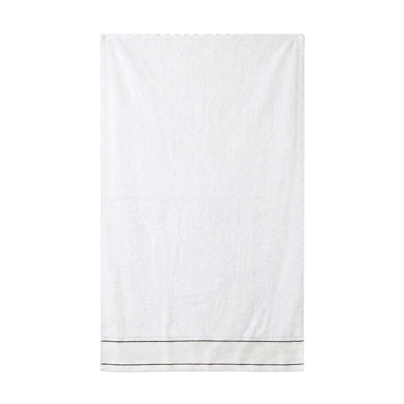 Beaumont Badetuch weiss mit Ziernaht schwarz/schwarz, 100x150cm