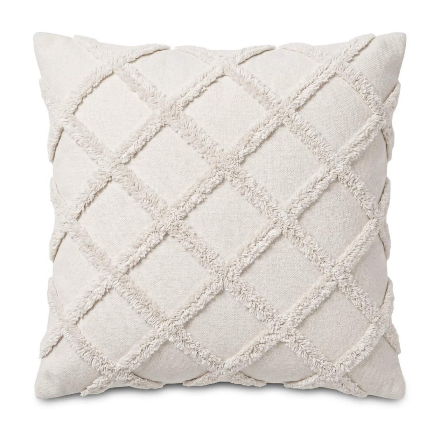 Baumwoll Kissen Rauten cream 50x50cm