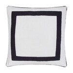 Leinen Kissen weiss mit schwarzen Rand 50x50cm