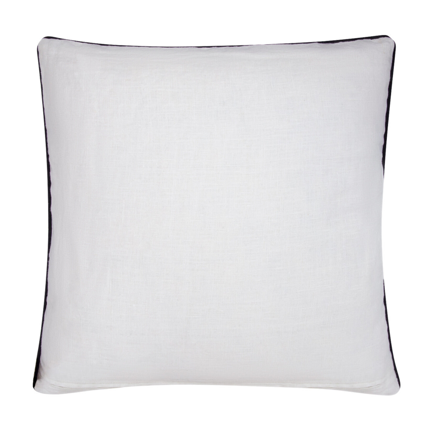 Leinen Kissen weiss mit schwarzen Rand 50x50cm
