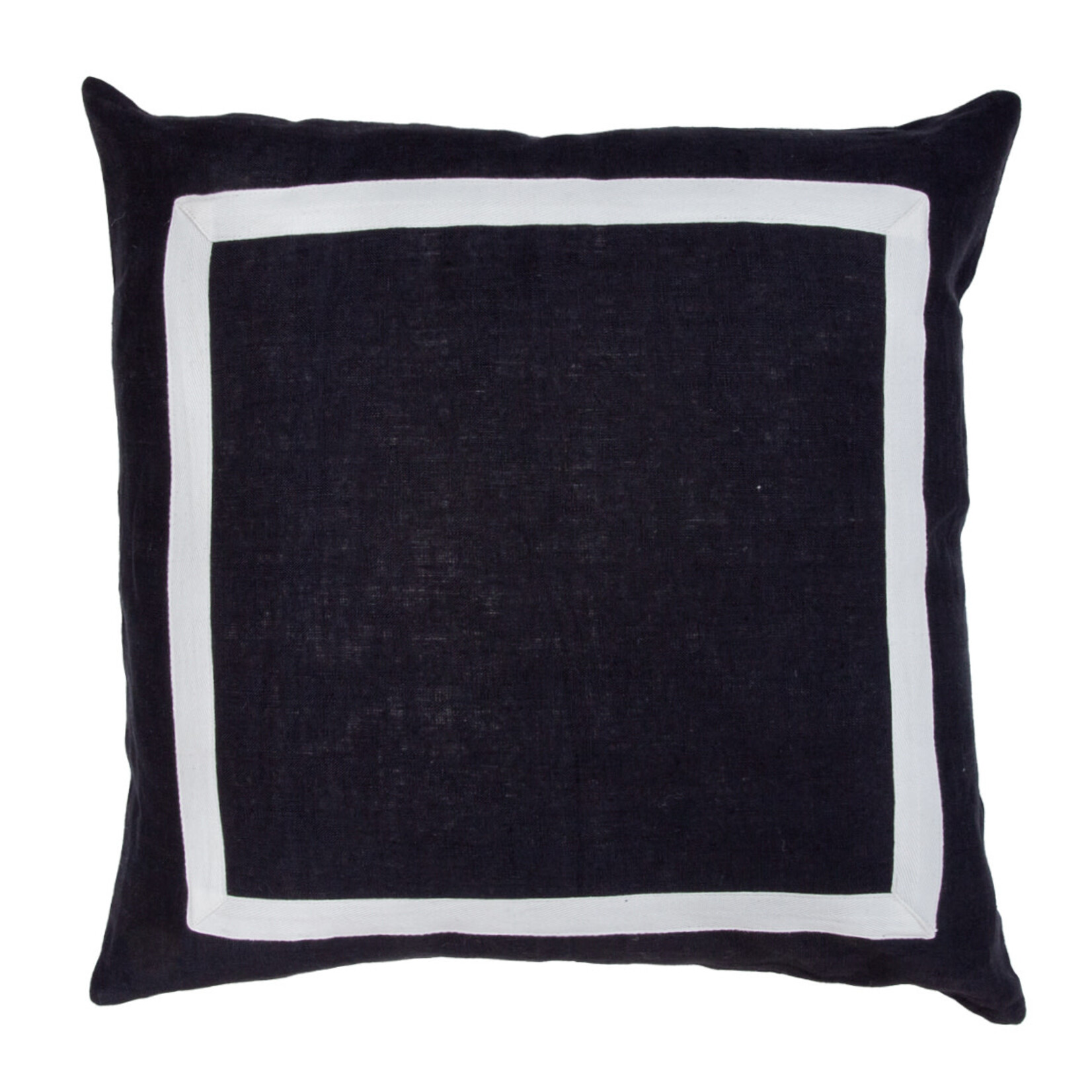 Leinen Kissen schwarz mit weisser Umrandung 50x50cm