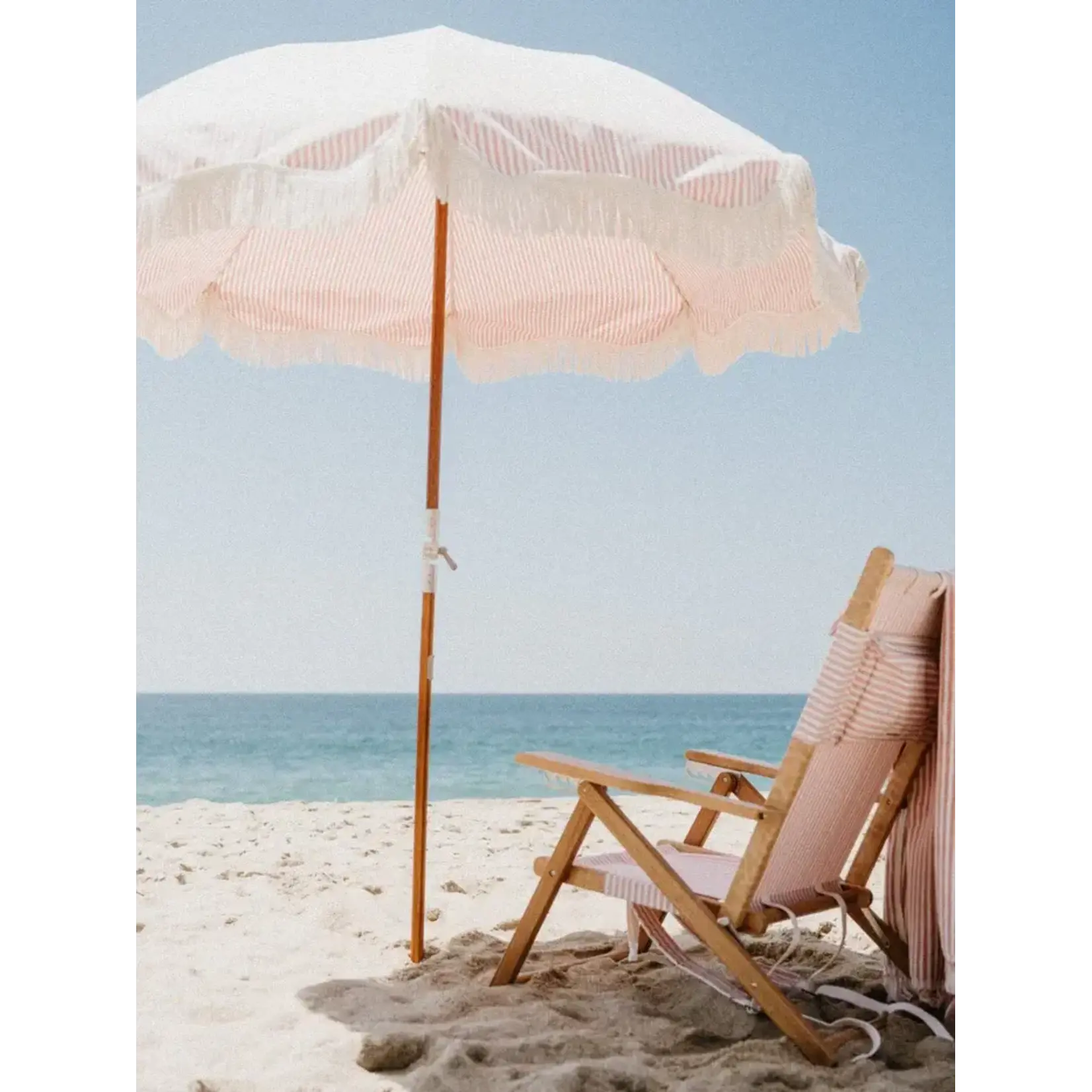 Premium Sonnenschirm Pink gestreift D183xH213cm