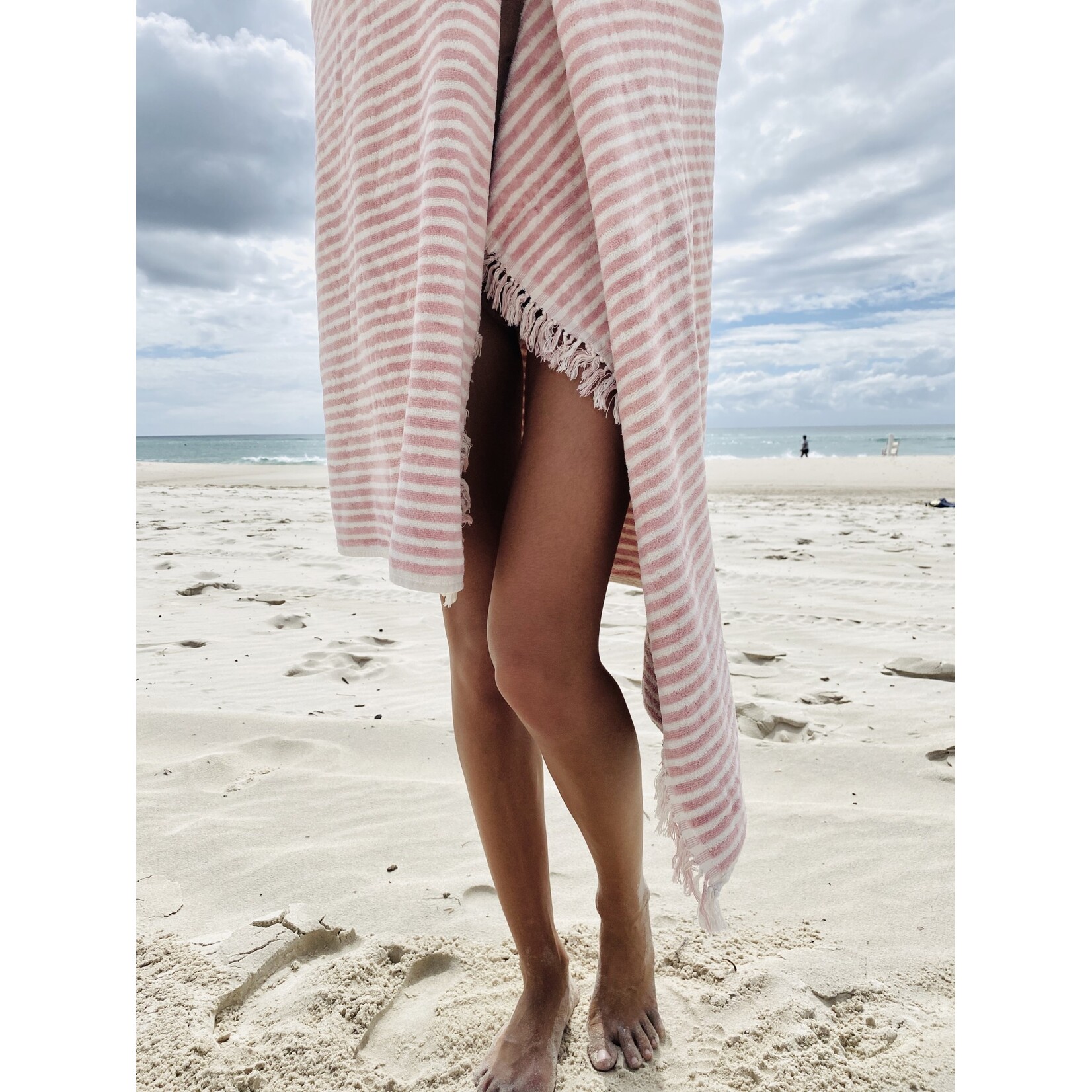 Strandtuch Pink gestreift 170x90cm