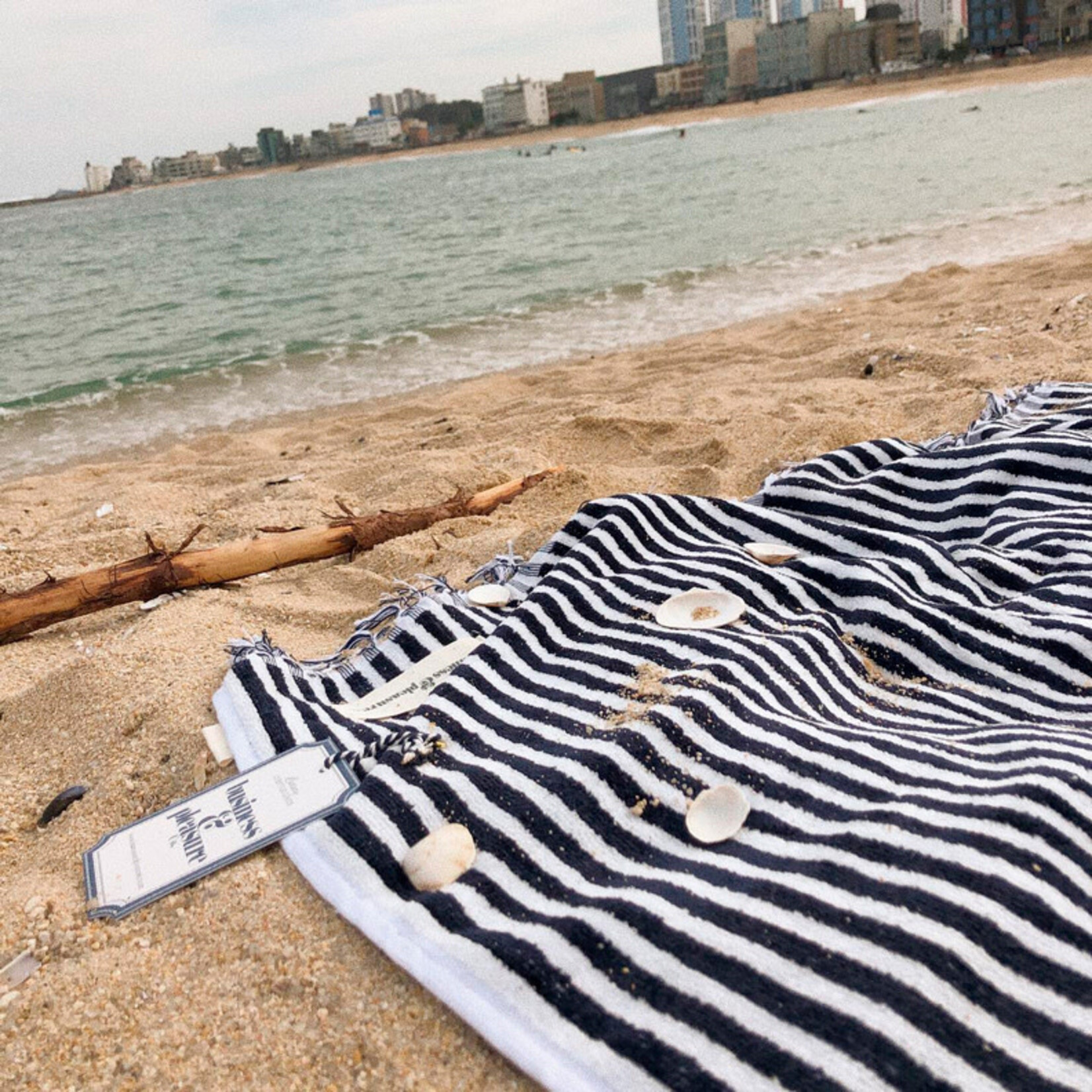 Strandtuch Navy gestreift 170x90cm