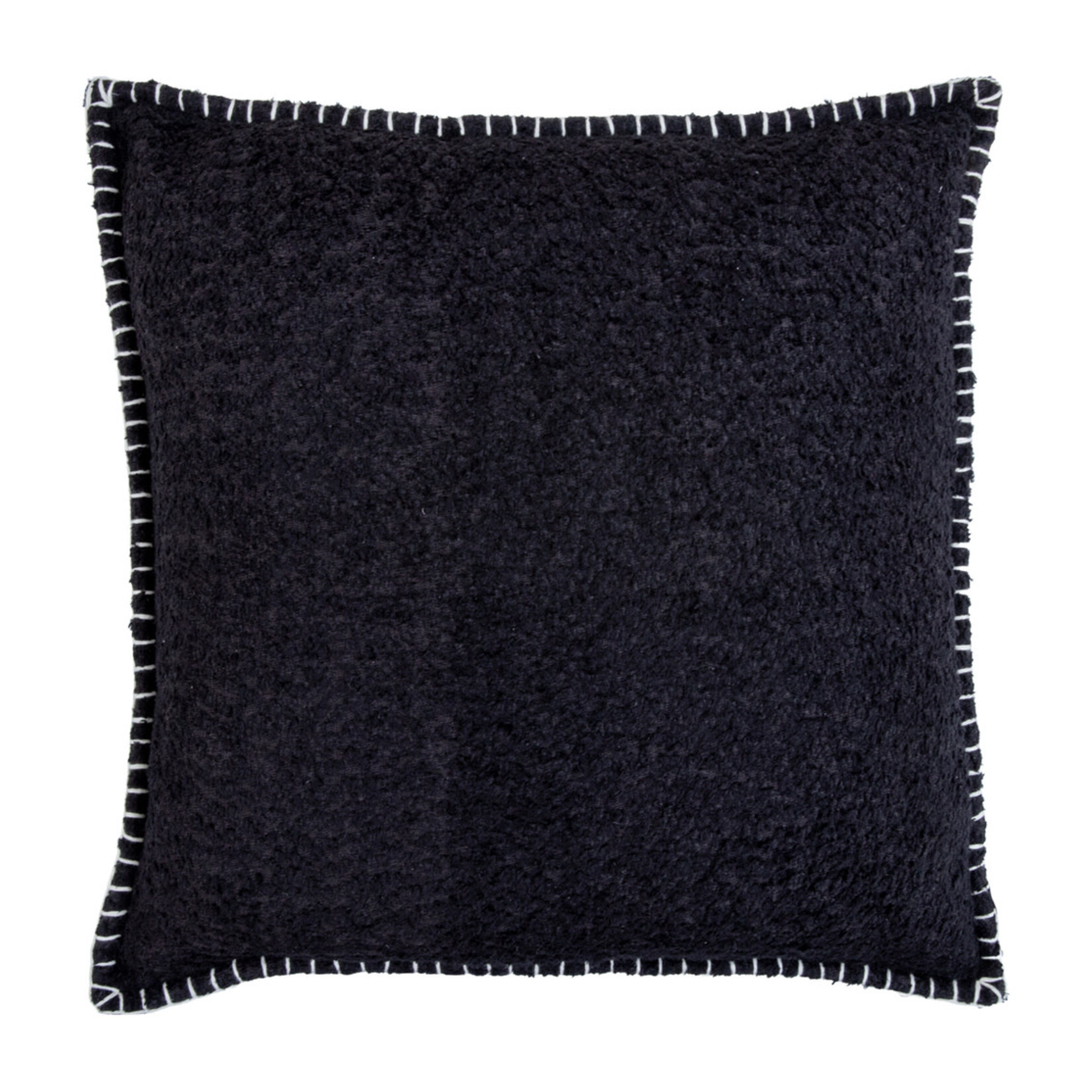 Baumwoll Kissen Schlingstich schwarz 50x50cm