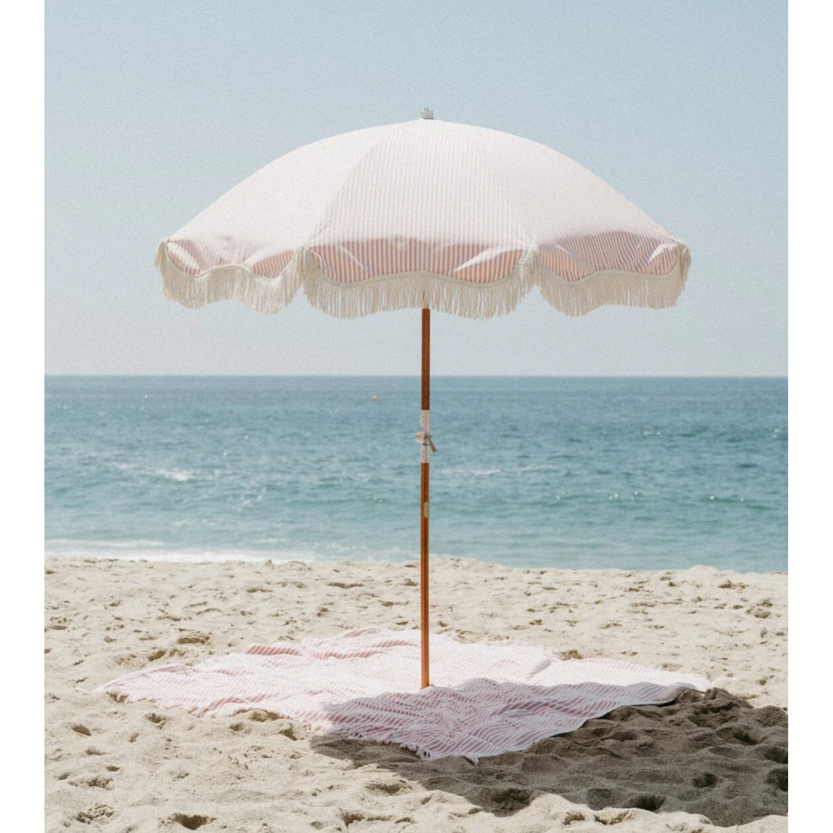 Badetuch Pink gestreift 173x173cm (mittig Loch für Sonnenschirm!)